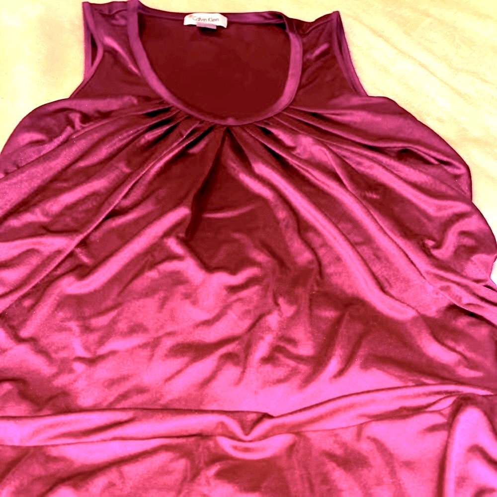 Calvin Klein purple/pink Magenta Sleeveless Satin Dress M